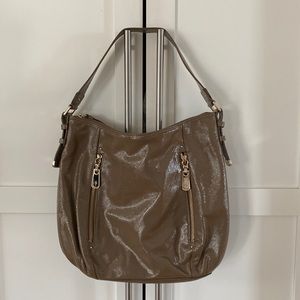 Cole Haan Essex Tan Patent Leather Hobo Shoulder Bag